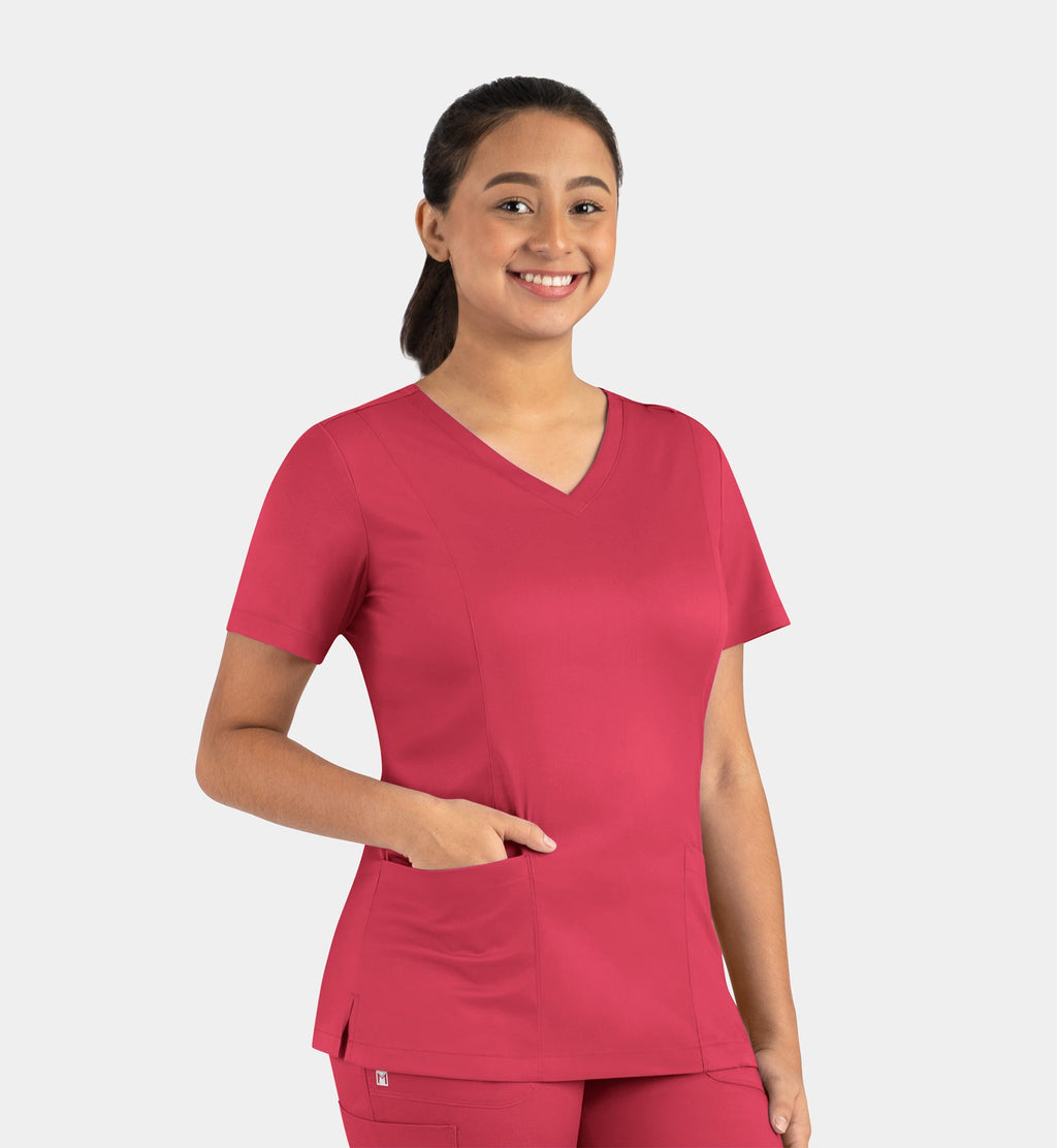 Matrix 3501 Women’s Double V-Neck Top Watermelon