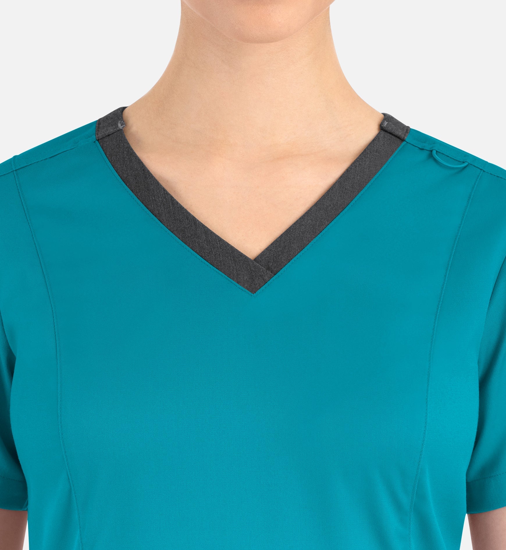 Matrix 3502 Women’s Contrast Double V-Neck Top Teal