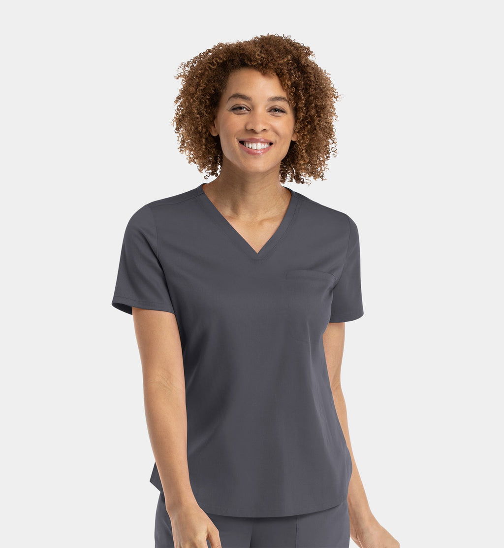 Matrix 3503 Women’s Tuckable V Neck Top  Pewter