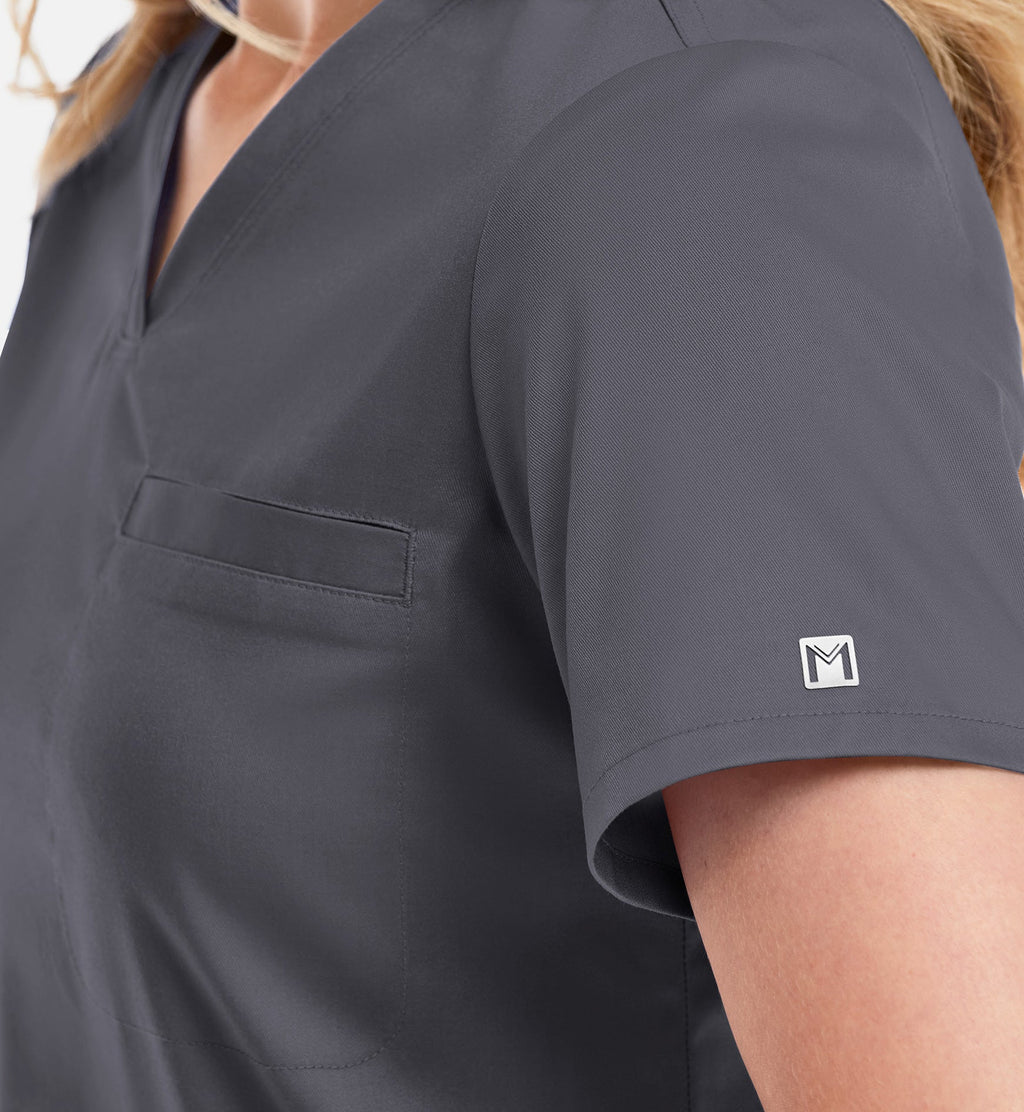 Matrix 3503 Women’s Tuckable V Neck Top  Pewter