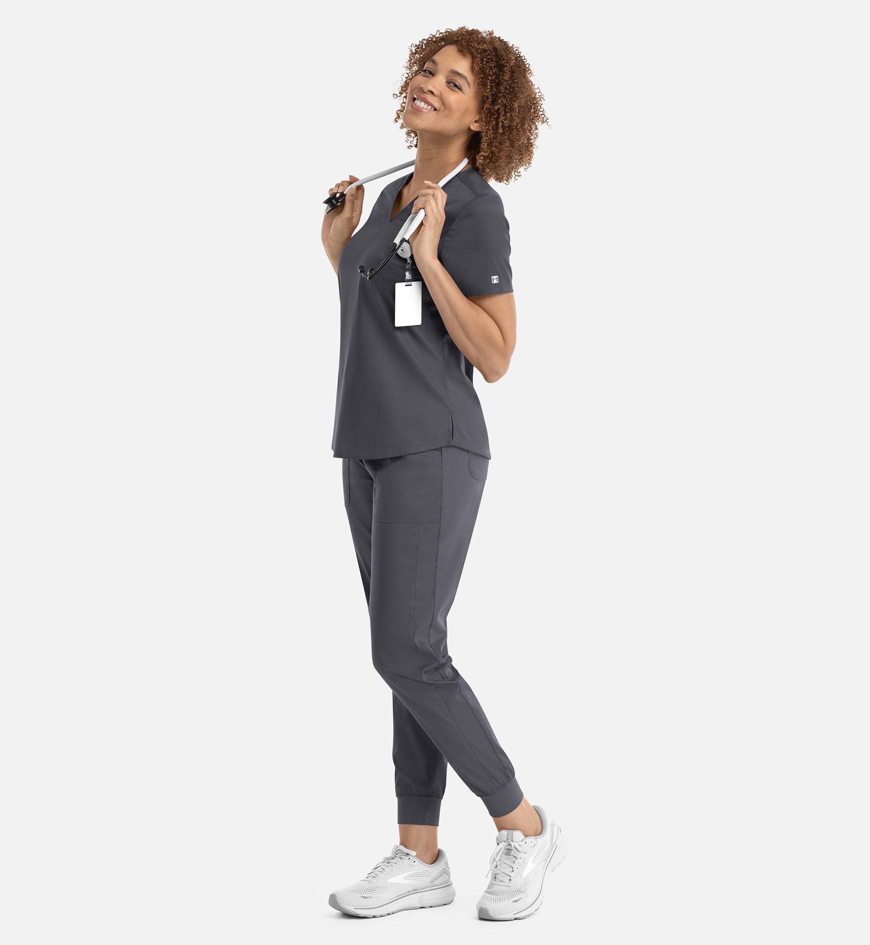 Matrix 3503 Women’s Tuckable V Neck Top  Pewter