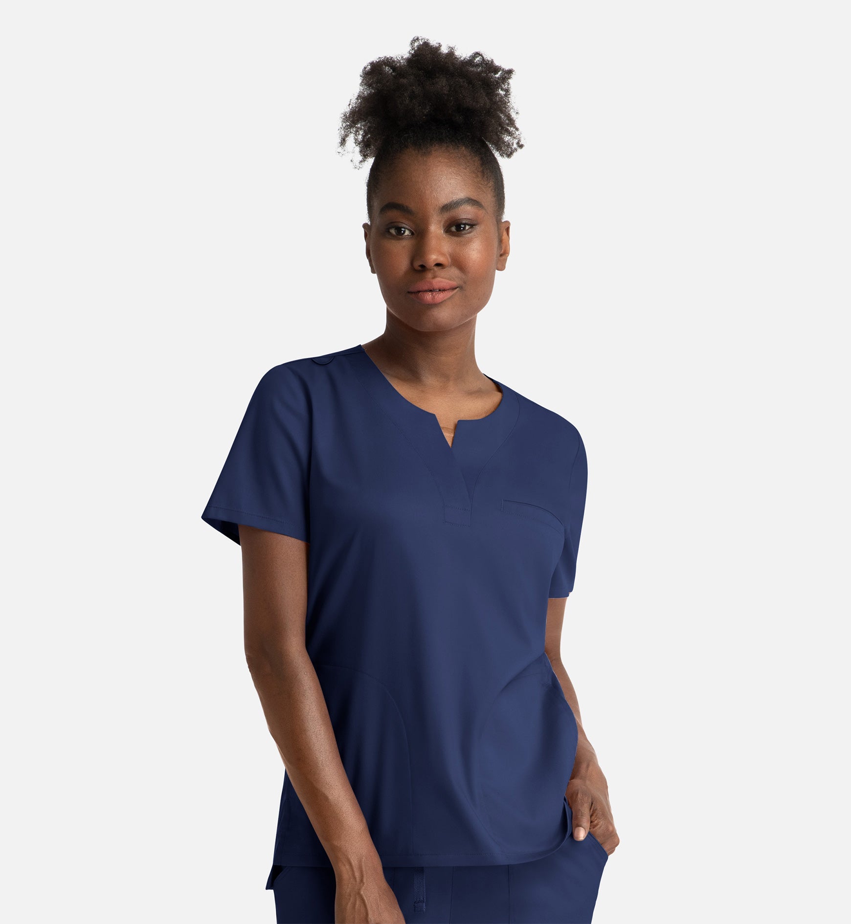 Matrix 3504 Women’s Notched Crew Neck Top Navy