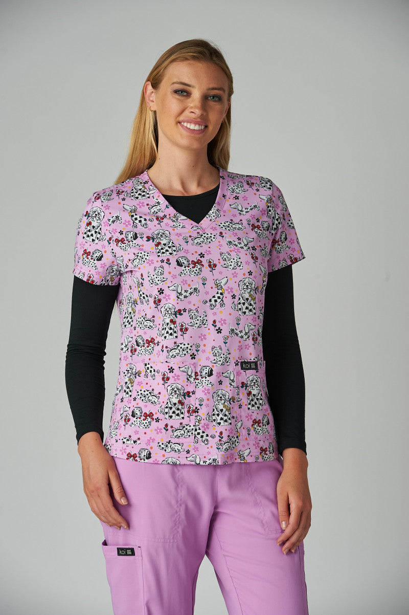 Koi Basics 384PR Leslie Top Doggie Spring Time