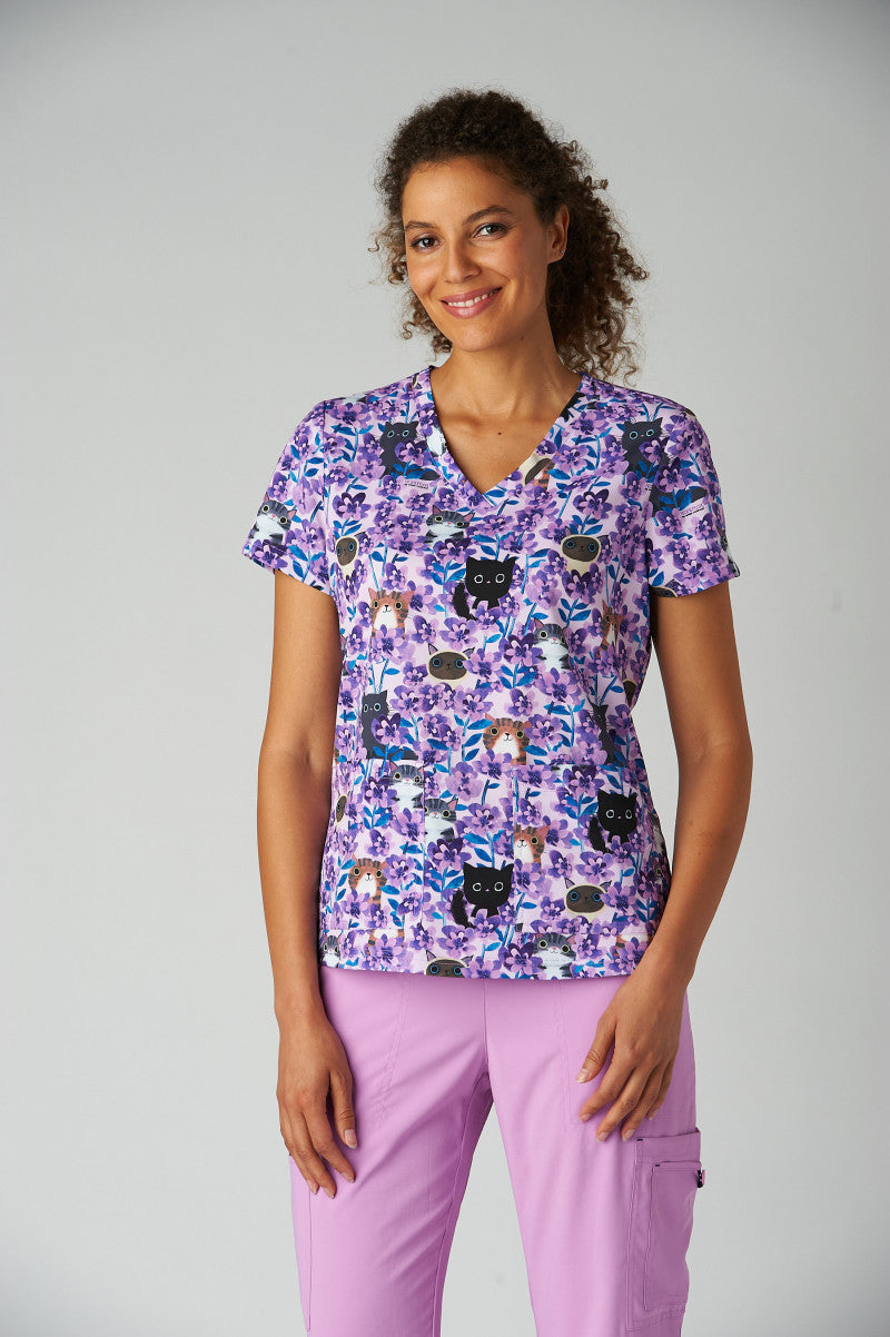 Koi Artist Series 384PRA Leslie Top Flora Kitty