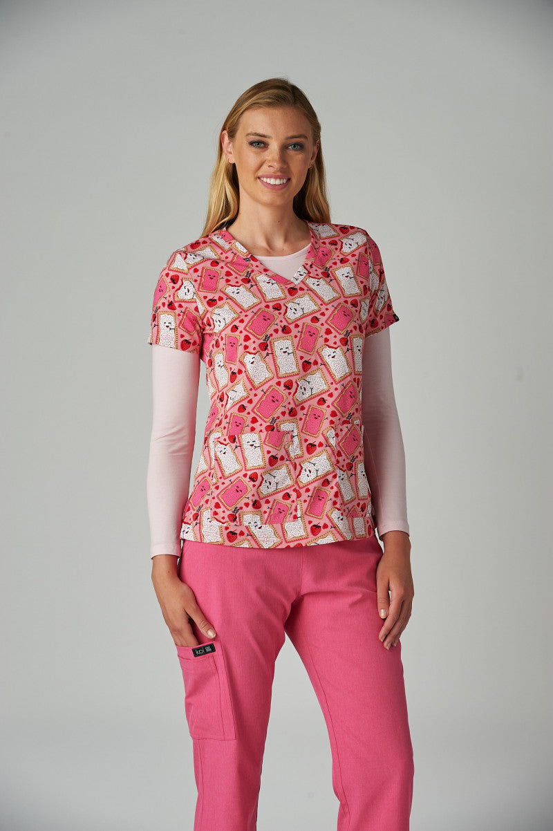 Koi Artist Series 384PRA Leslie Top I Love You From the Bottom of My Tart