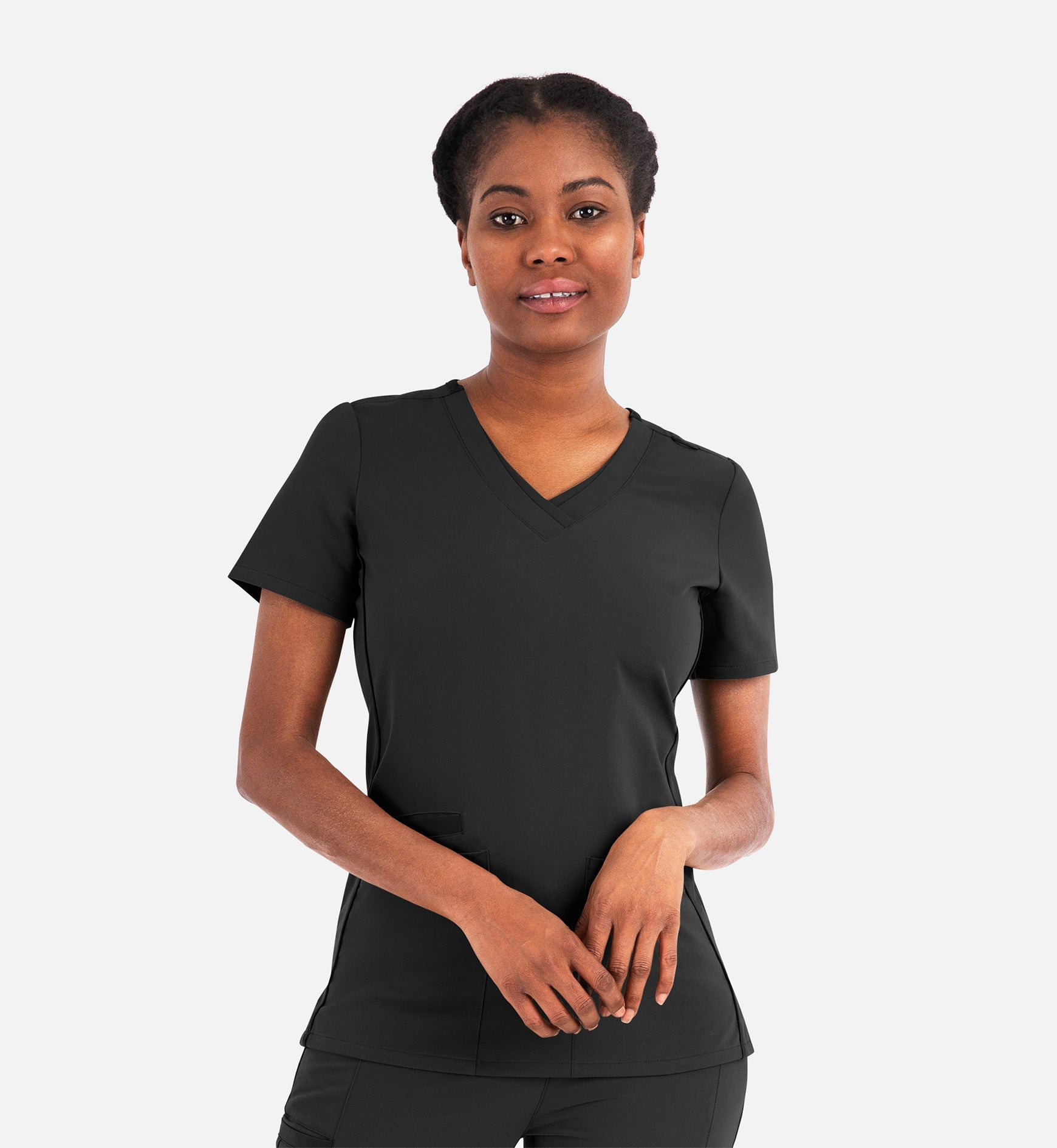 Matrix Pro 3901 Women's Layered V-Neck Top Black