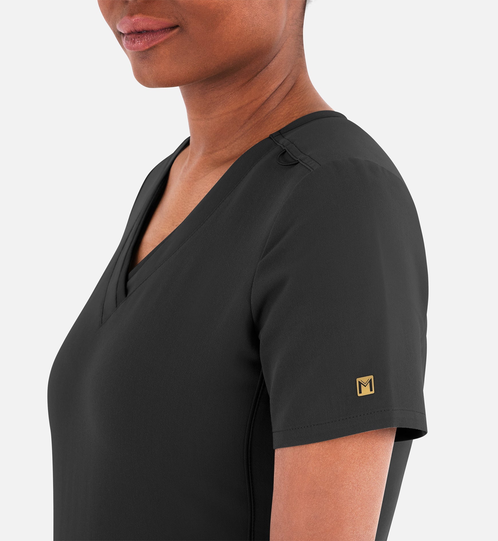 Matrix Pro 3901 Women's Layered V-Neck Top Black