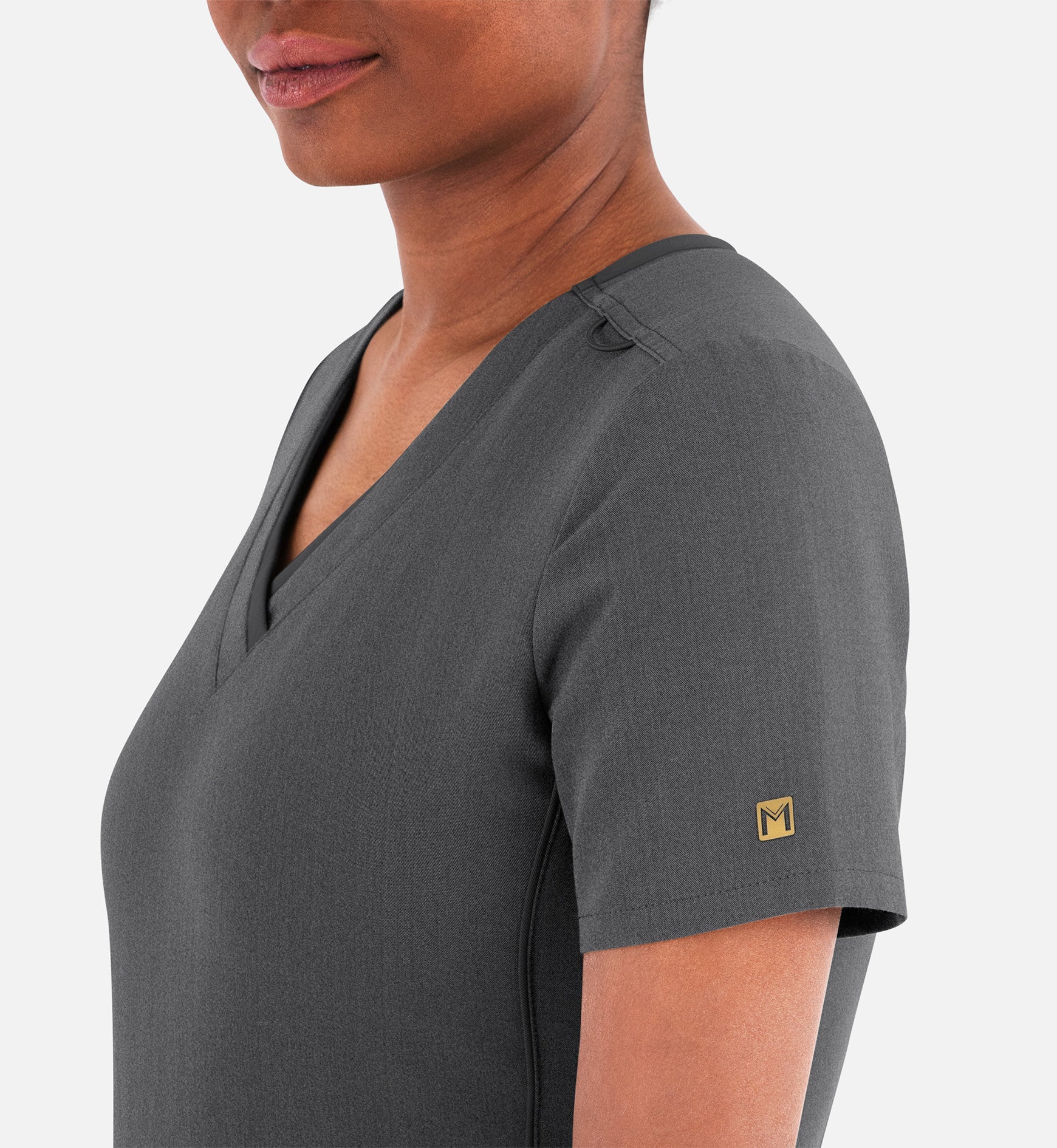 Matrix Pro 3901 Women's Layered V-Neck Top Heather Grey