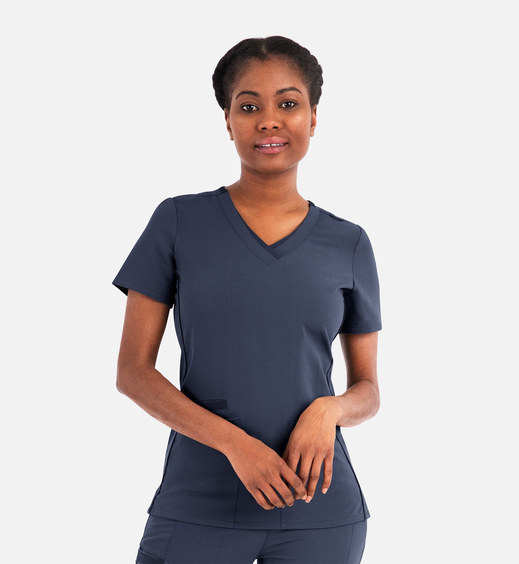 Matrix Pro 3901 Women's Layered V-Neck Top Heather Navy