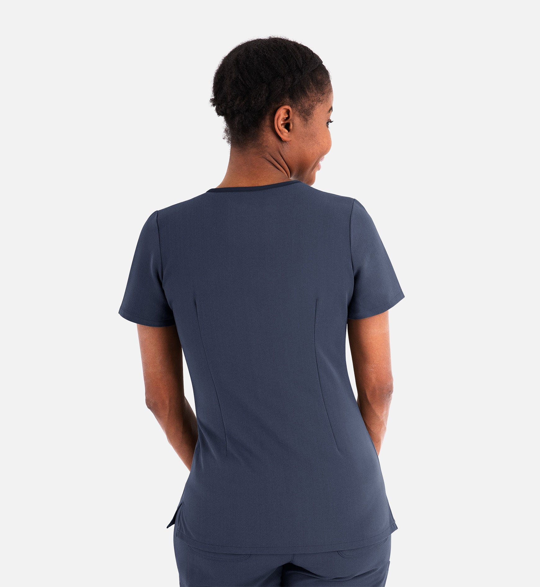 Matrix Pro 3901 Women's Layered V-Neck Top Heather Navy