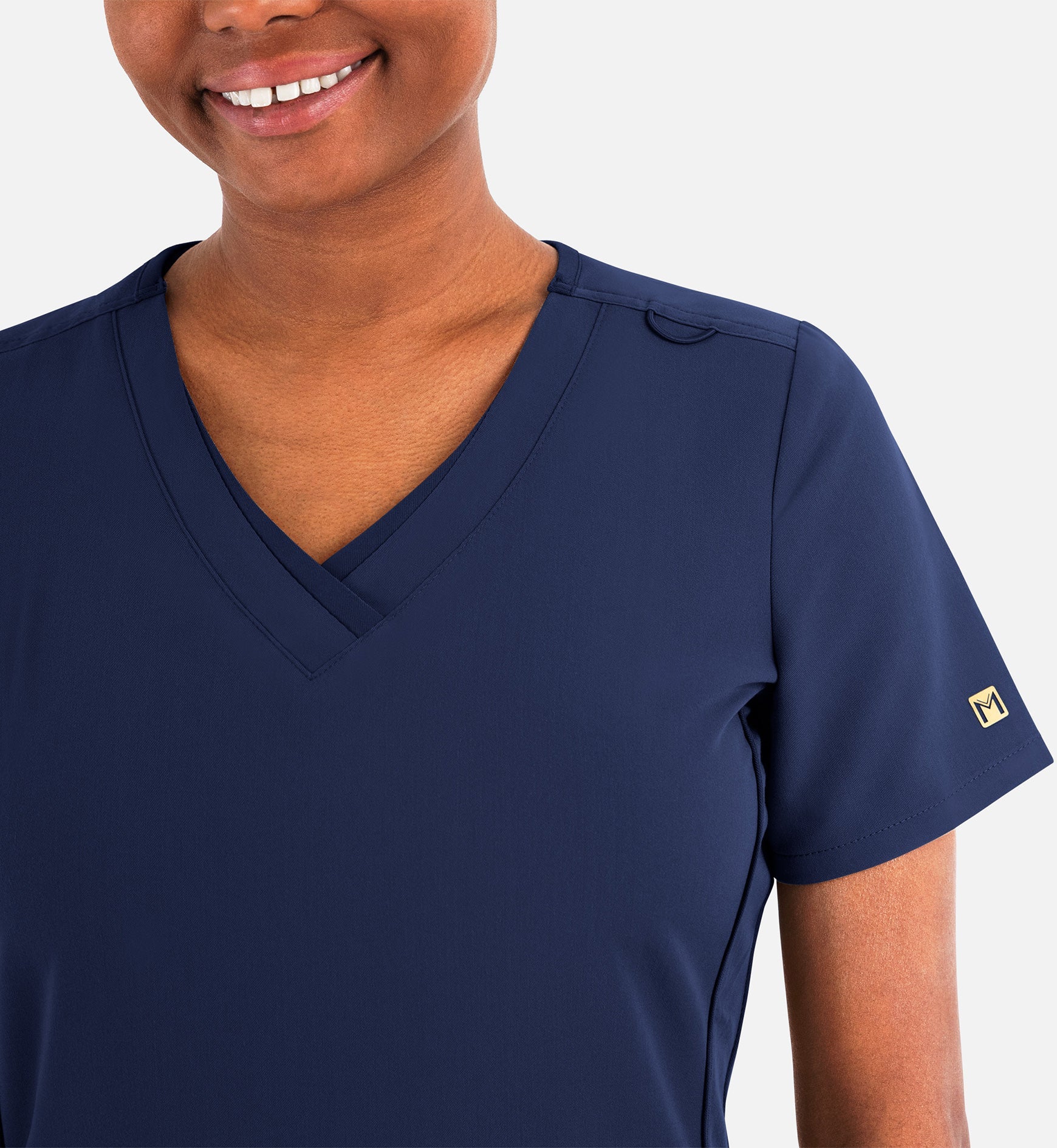 Matrix Pro 3901 Women's Layered V-Neck Top Navy