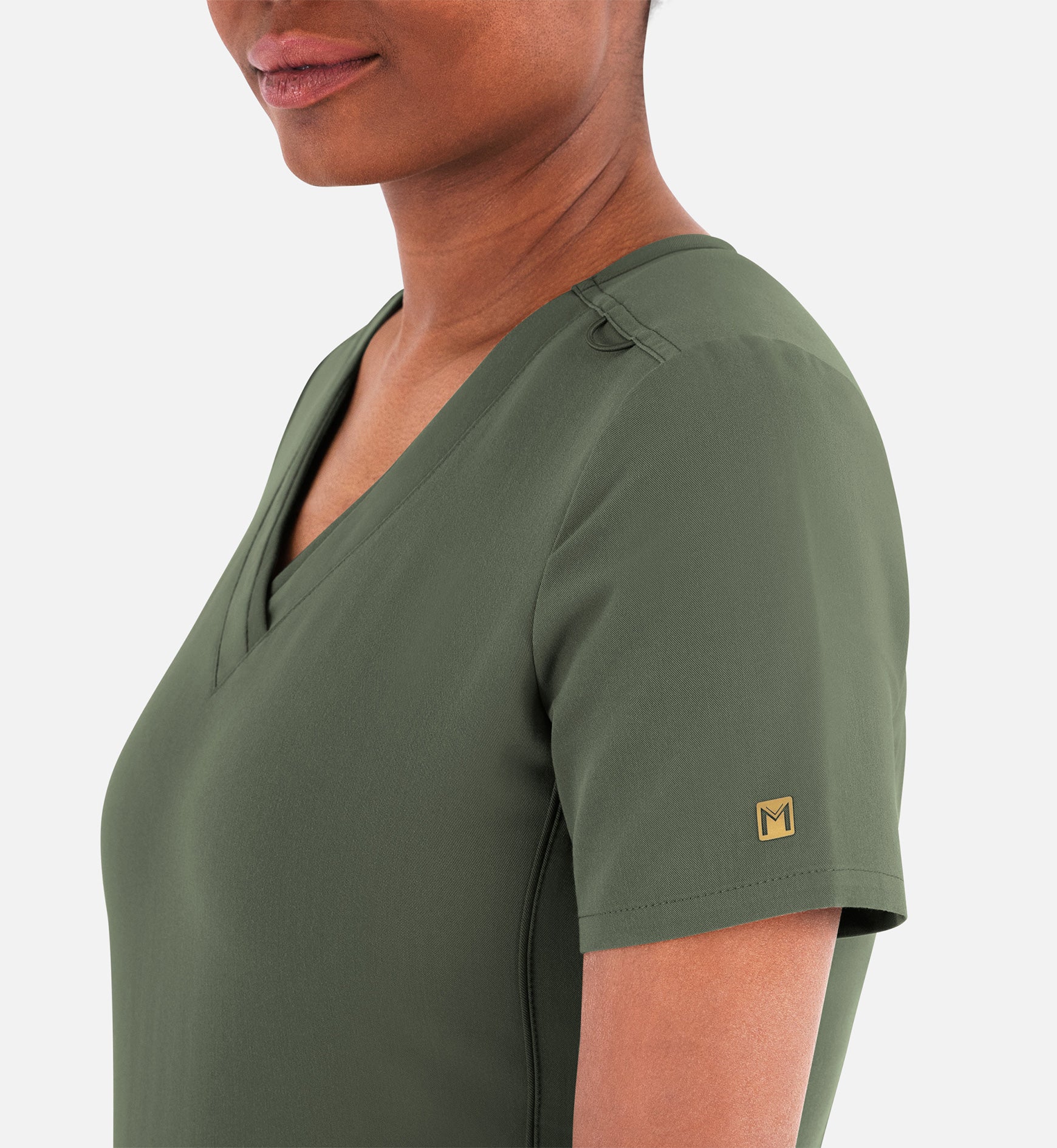 Matrix Pro 3901 Women's Layered V-Neck Top Olive