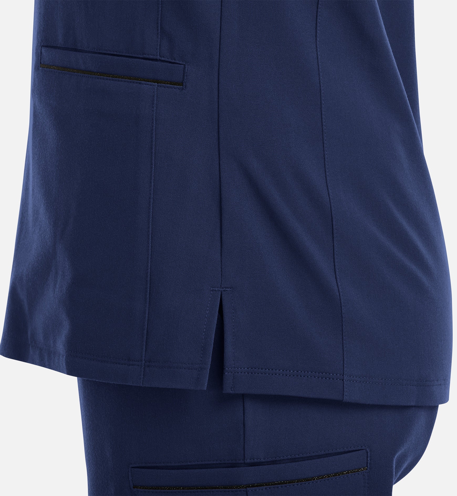 Matrix Pro 3902 Women's Curved V-Neck Top With Metallic Detail Navy