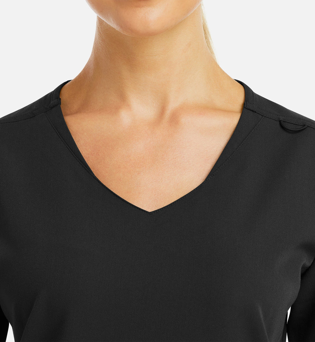 Matrix Pro 3903 Women's Curved V-Neck Top Black
