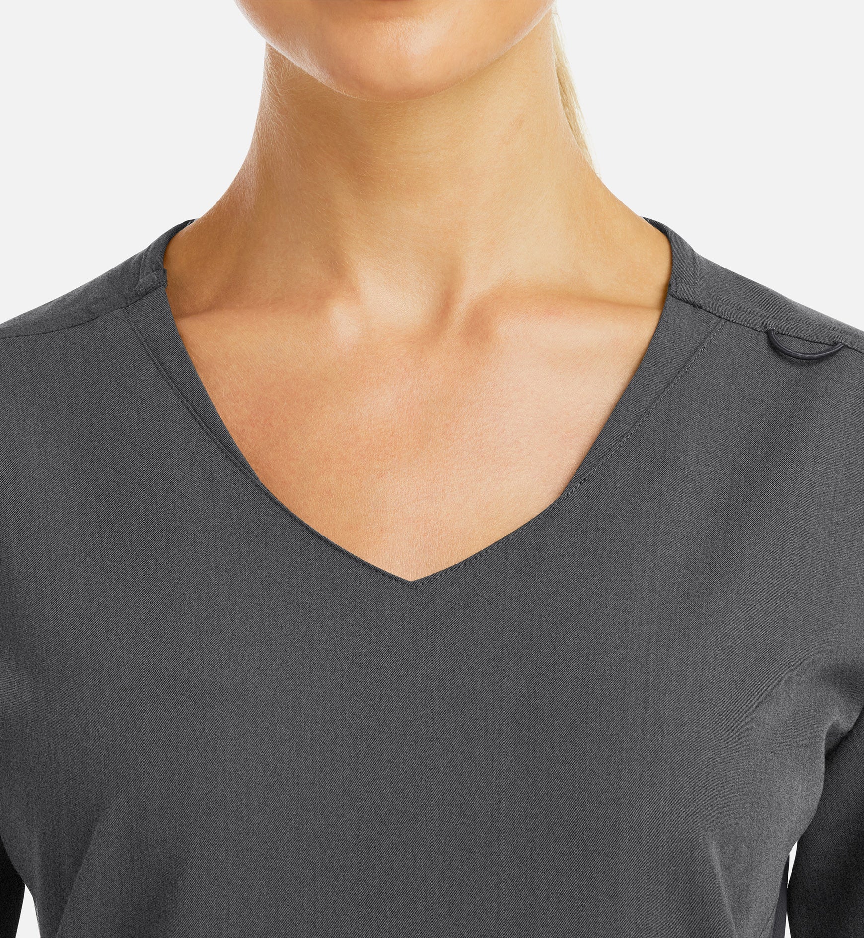 Matrix Pro 3903 Women's Curved V-Neck Top Heather Grey