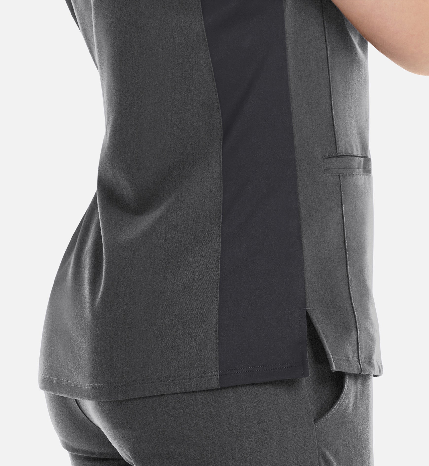 Matrix Pro 3903 Women's Curved V-Neck Top Heather Grey
