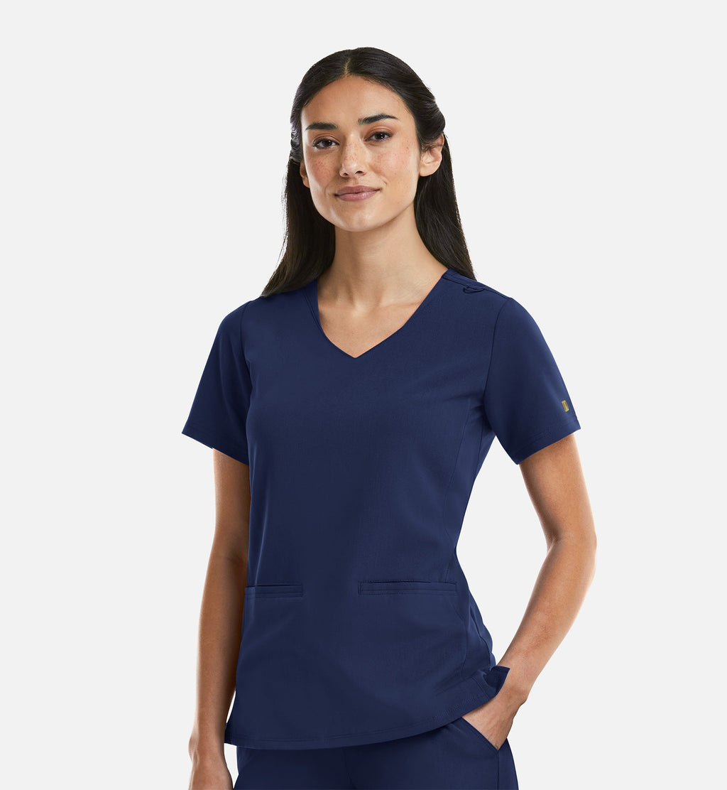 Matrix Pro 3903 Women's Curved V-Neck Top Navy