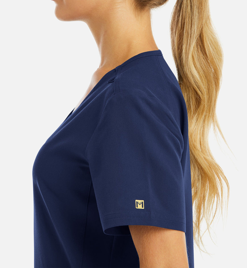 Matrix Pro 3903 Women's Curved V-Neck Top Navy