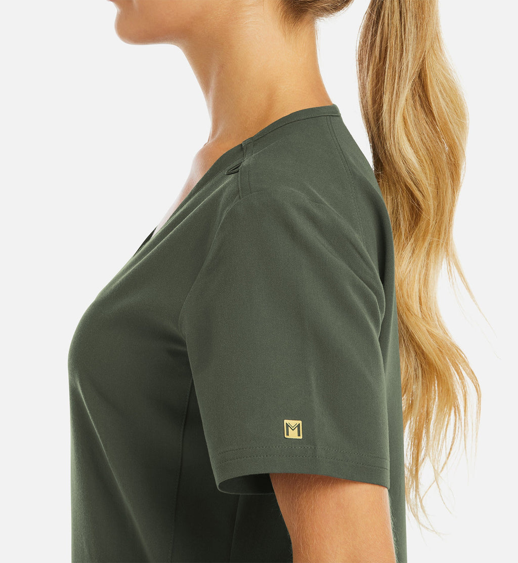 Matrix Pro 3903 Women's Curved V-Neck Top Olive
