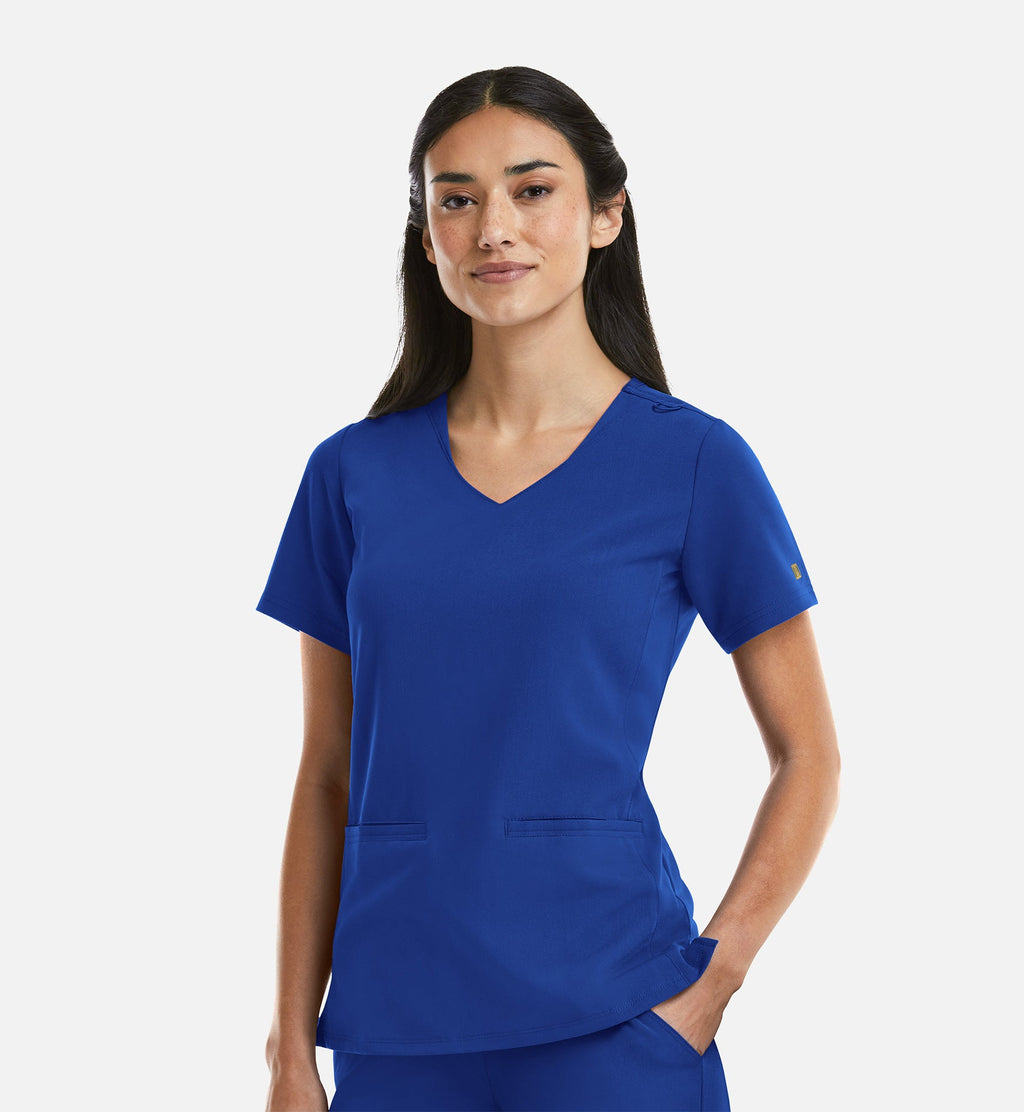 Matrix Pro 3903 Women's Curved V-Neck Top Royal Blue