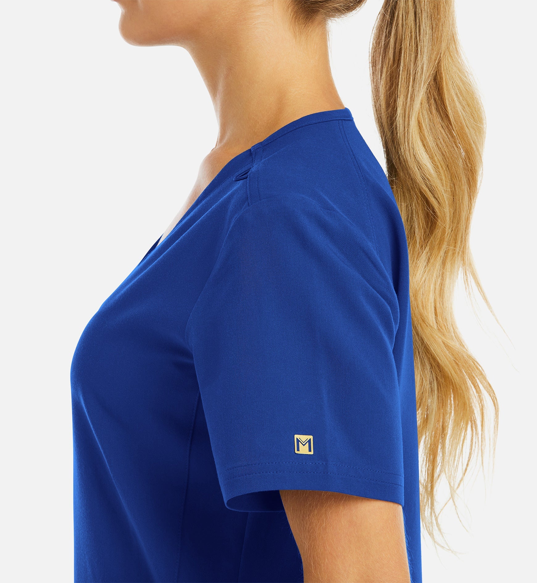 Matrix Pro 3903 Women's Curved V-Neck Top Royal Blue