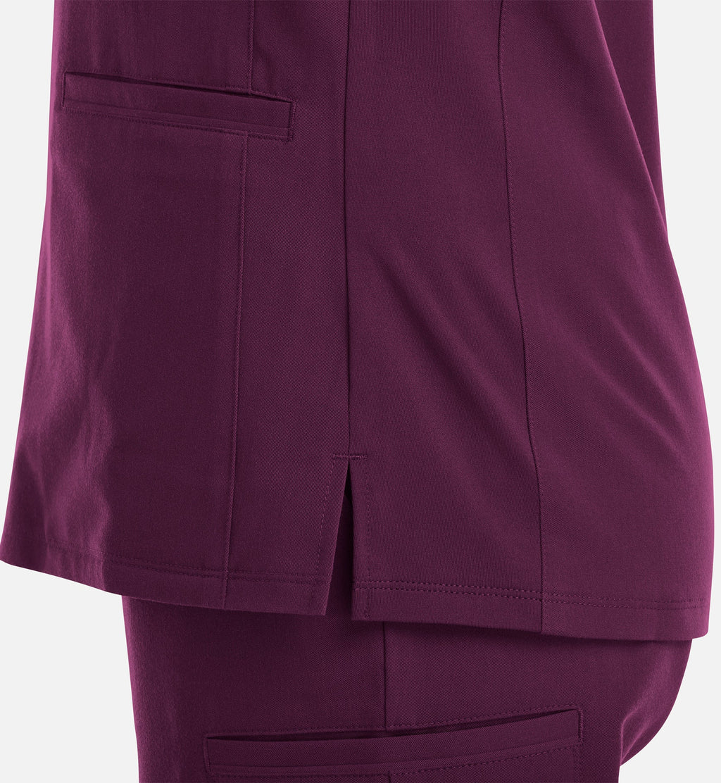 Matrix Pro 3903 Women's Curved V-Neck Top Wine