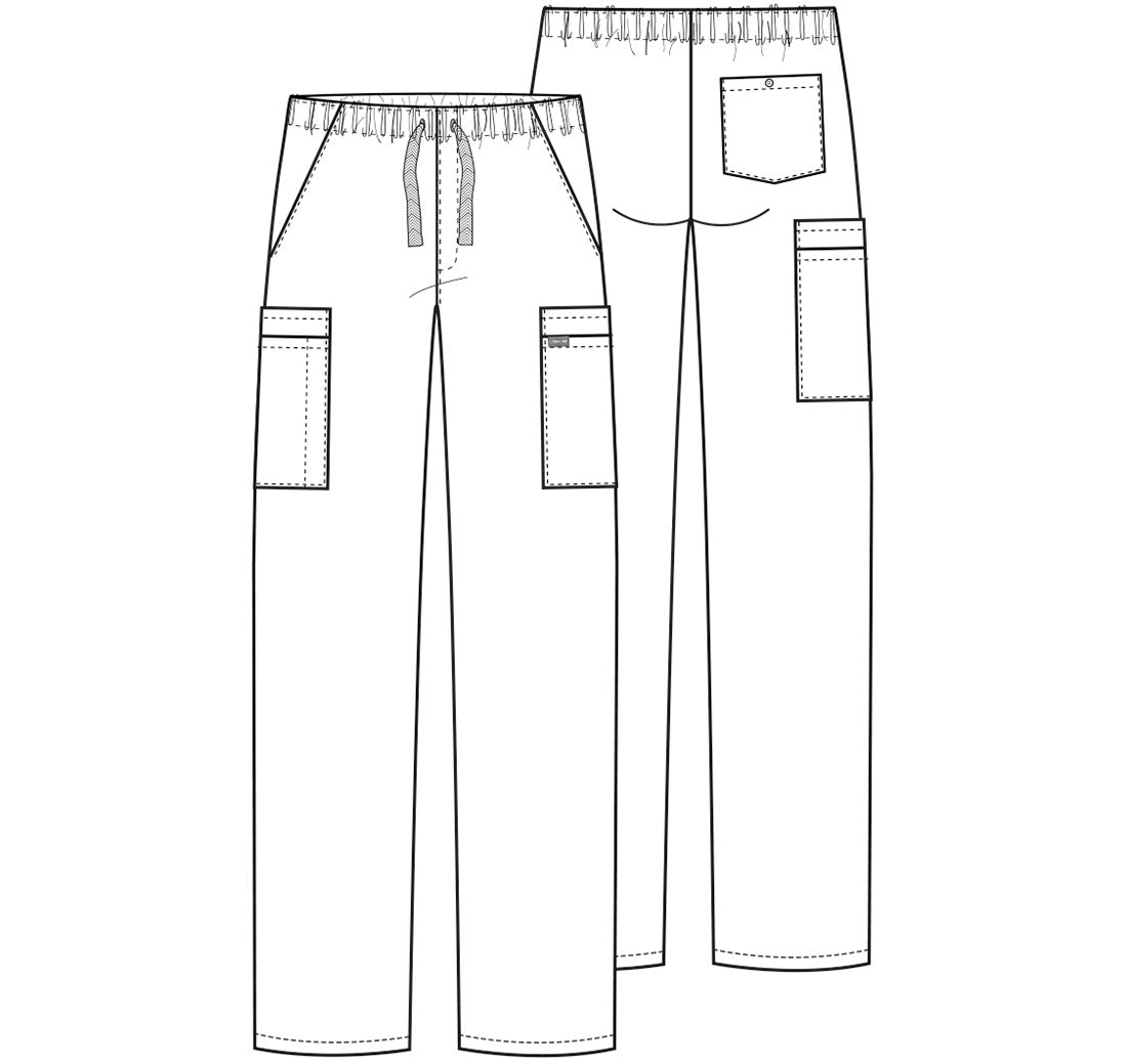 Workwear Originals 4000 Men's Fly Front Cargo Scrub Pants Grape