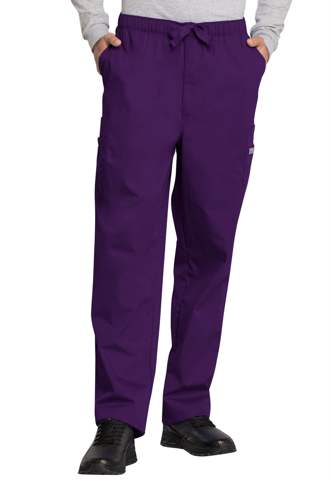 Workwear Originals 4000 Men's Fly Front Cargo Scrub Pants Eggplant