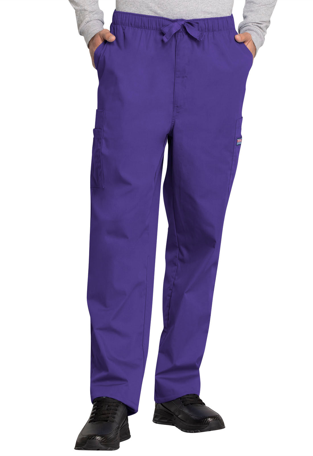 Workwear Originals 4000 Men's Fly Front Cargo Scrub Pants Grape