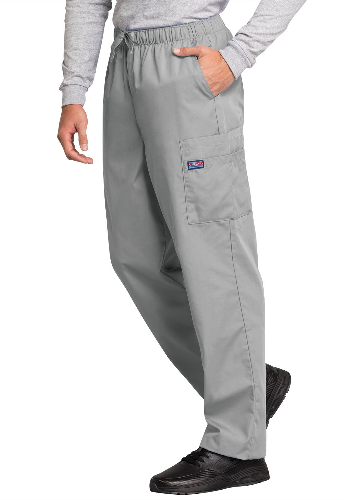 Workwear Originals 4000 Men's Fly Front Cargo Scrub Pants Grey