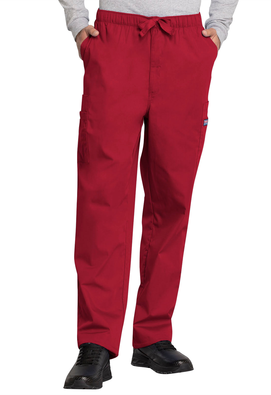 Workwear Originals 4000 Men's Fly Front Cargo Scrub Pants Red