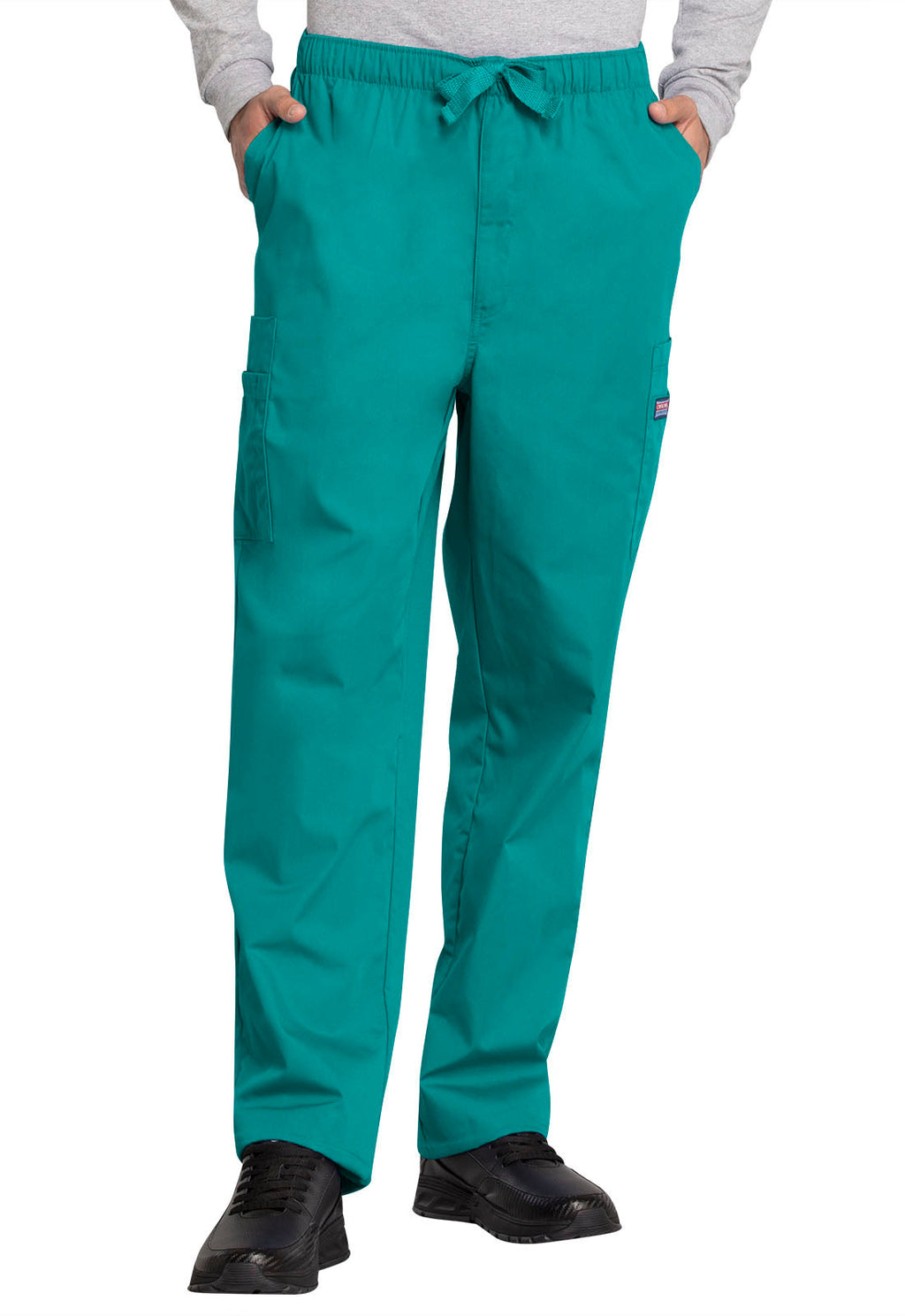 Workwear Originals 4000 Men's Fly Front Cargo Scrub Pants Teal Blue