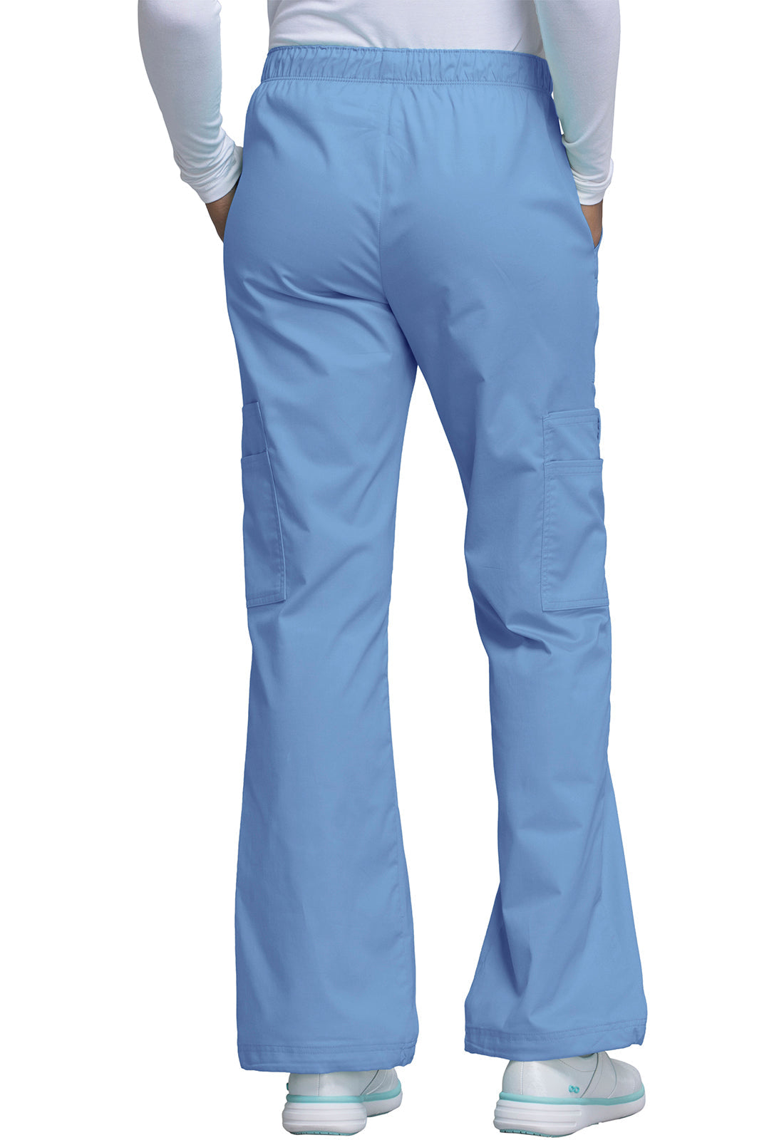 Core Stretch 4005 Mid Rise Pull-On Cargo Pants Ciel Model Image Back | Cherokee Workwear