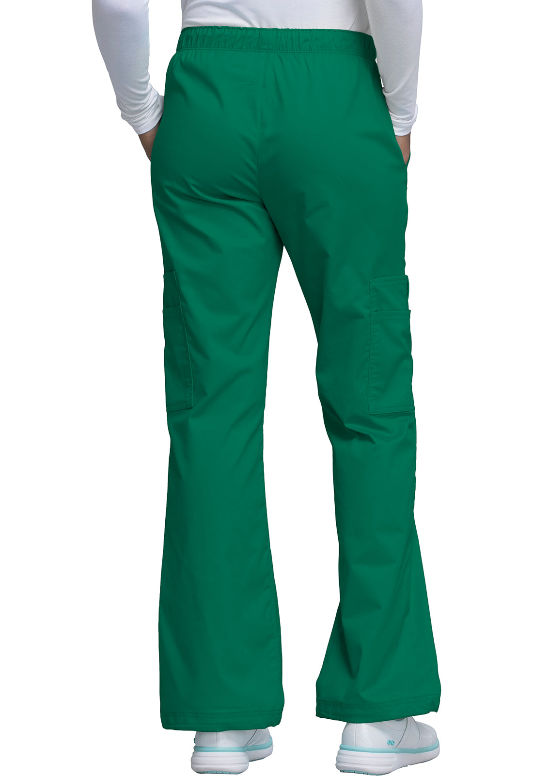 Workwear Core Stretch 4005 Women's Mid Rise Pull-On Cargo Scrub Pants Hunter Green