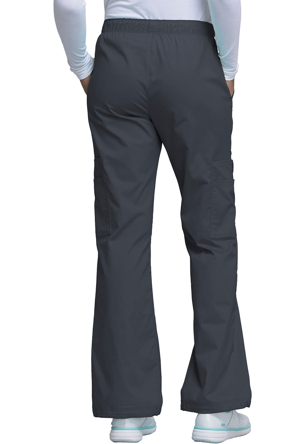 Workwear Core Stretch 4005 Women's Mid Rise Pull-On Cargo Scrub Pants Pewter