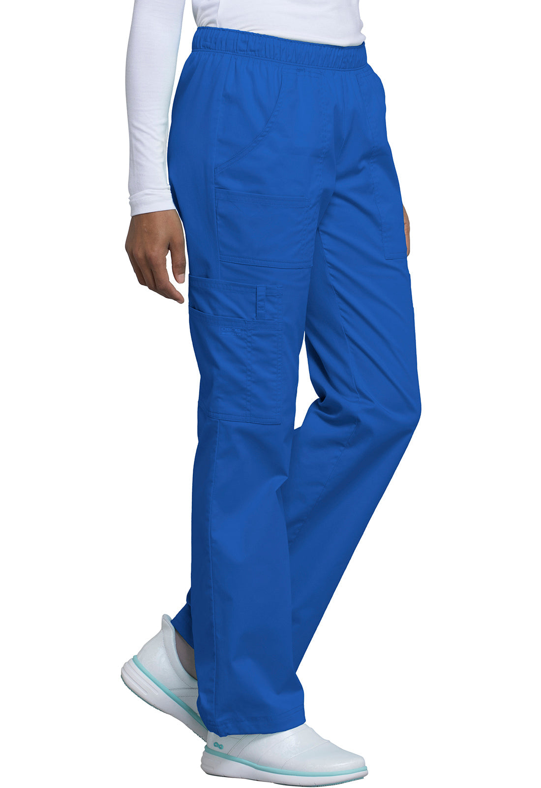 Workwear Core Stretch 4005 Women's Mid Rise Pull-On Cargo Scrub Pants Royal