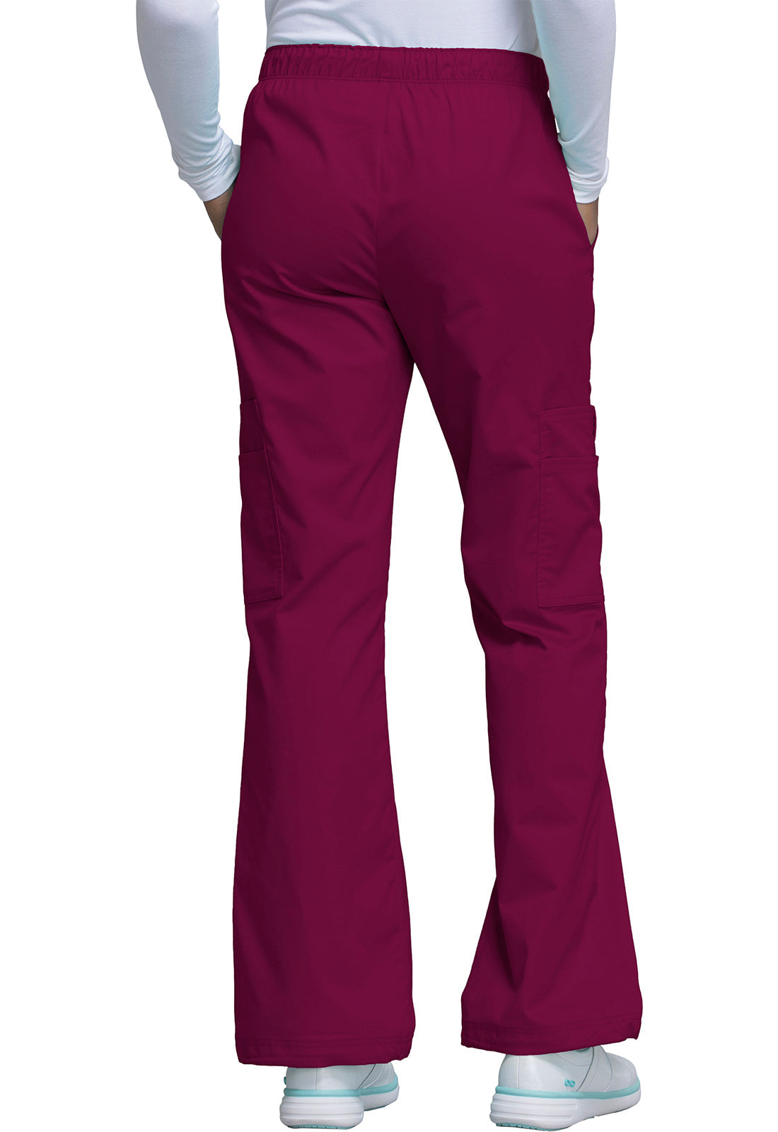 Workwear Core Stretch 4005 Women's Mid Rise Pull-On Cargo Scrub Pants Wine