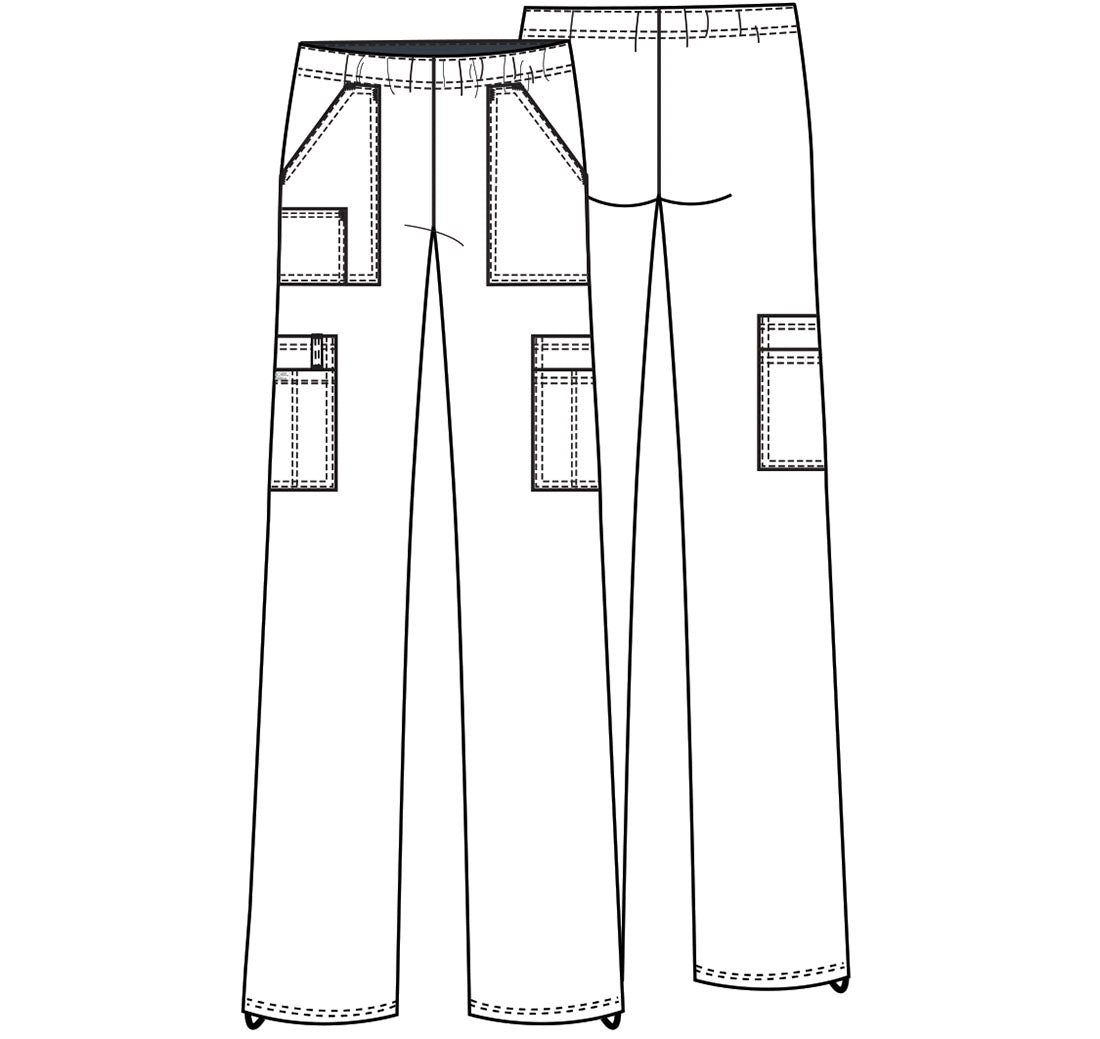 Workwear Core Stretch 4005 Women's Mid Rise Pull-On Cargo Scrub Pants Hunter Green