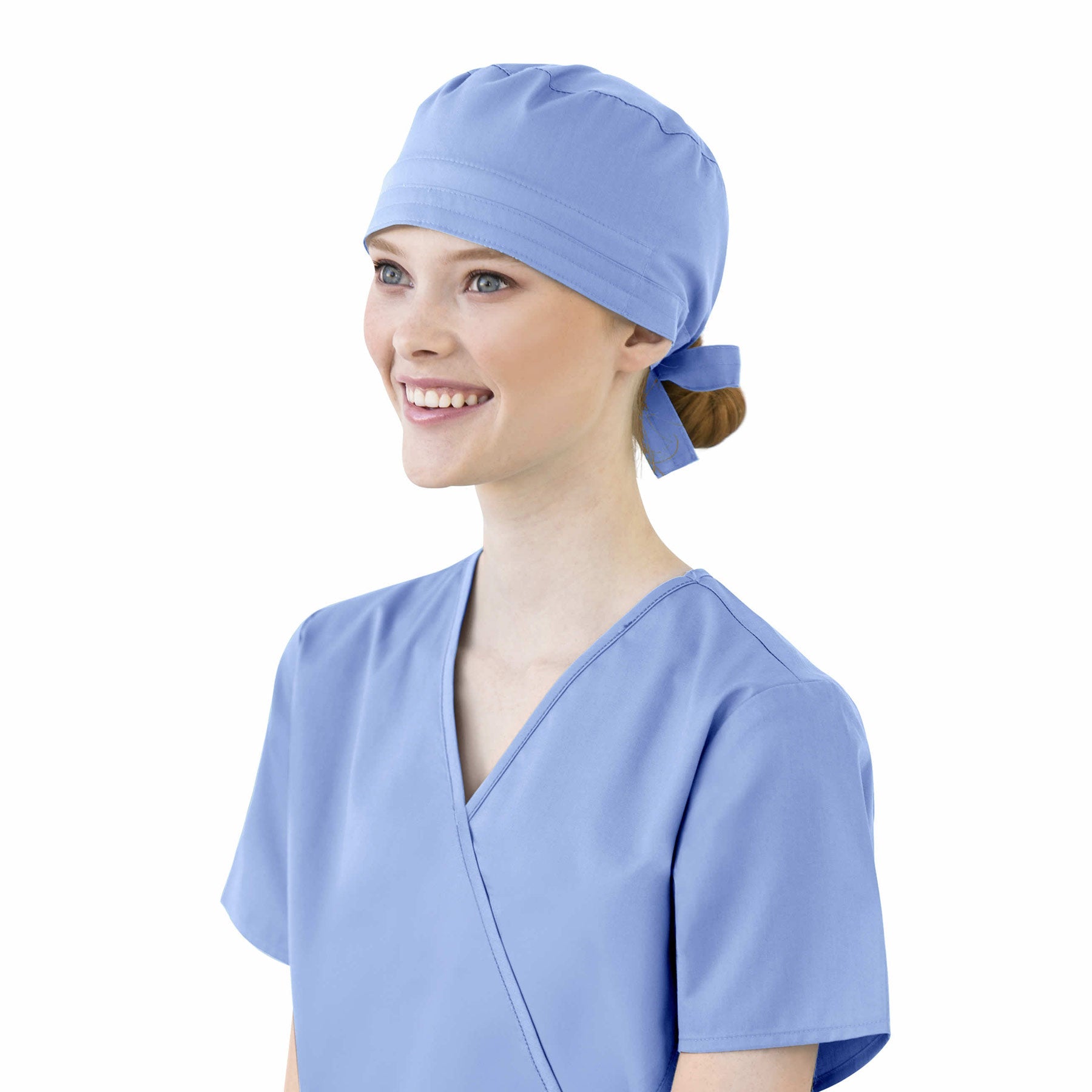 WonderWORK 400 Unisex Tie Back Scrub Hat Ceil Blue