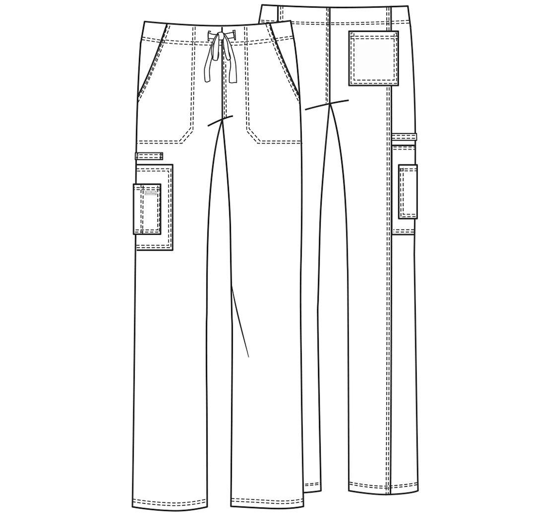 Workwear Core Stretch 4043 Unisex Unisex Drawstring Cargo Scrub Pants Hunter Green