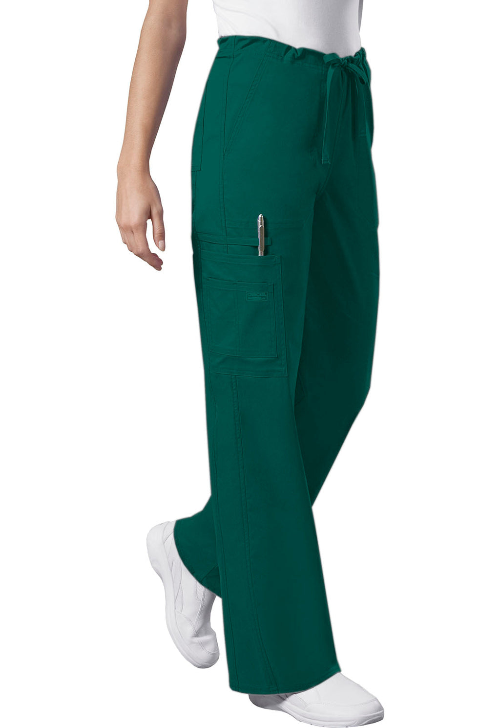 Workwear Core Stretch 4043 Unisex Unisex Drawstring Cargo Scrub Pants Hunter Green