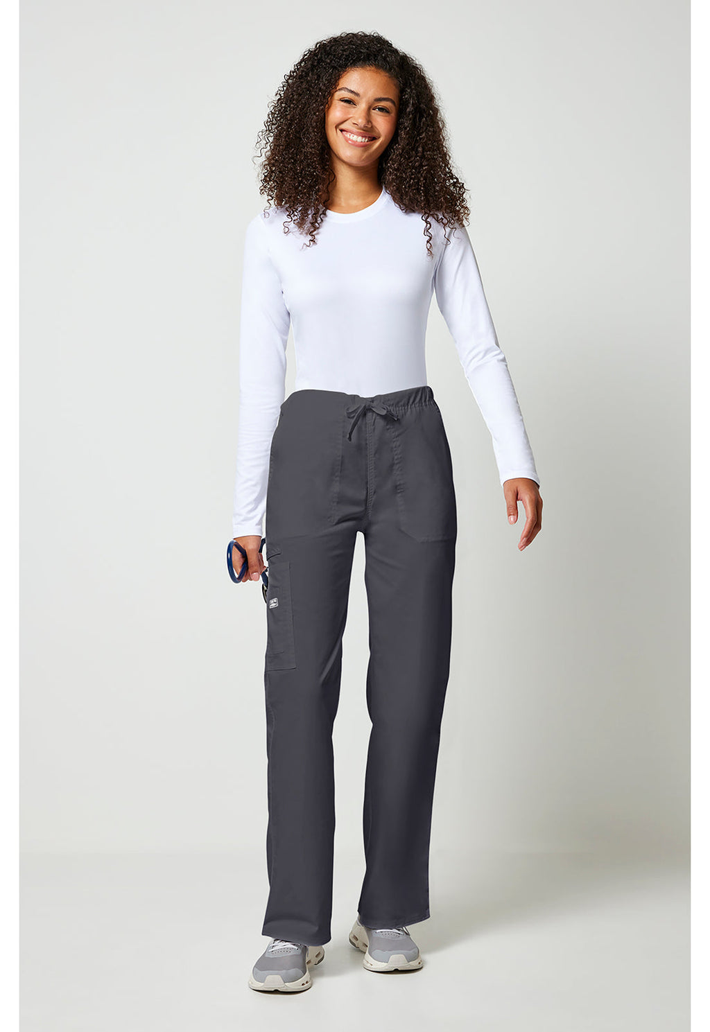Workwear Core Stretch 4043 Unisex Unisex Drawstring Cargo Scrub Pants Pewter