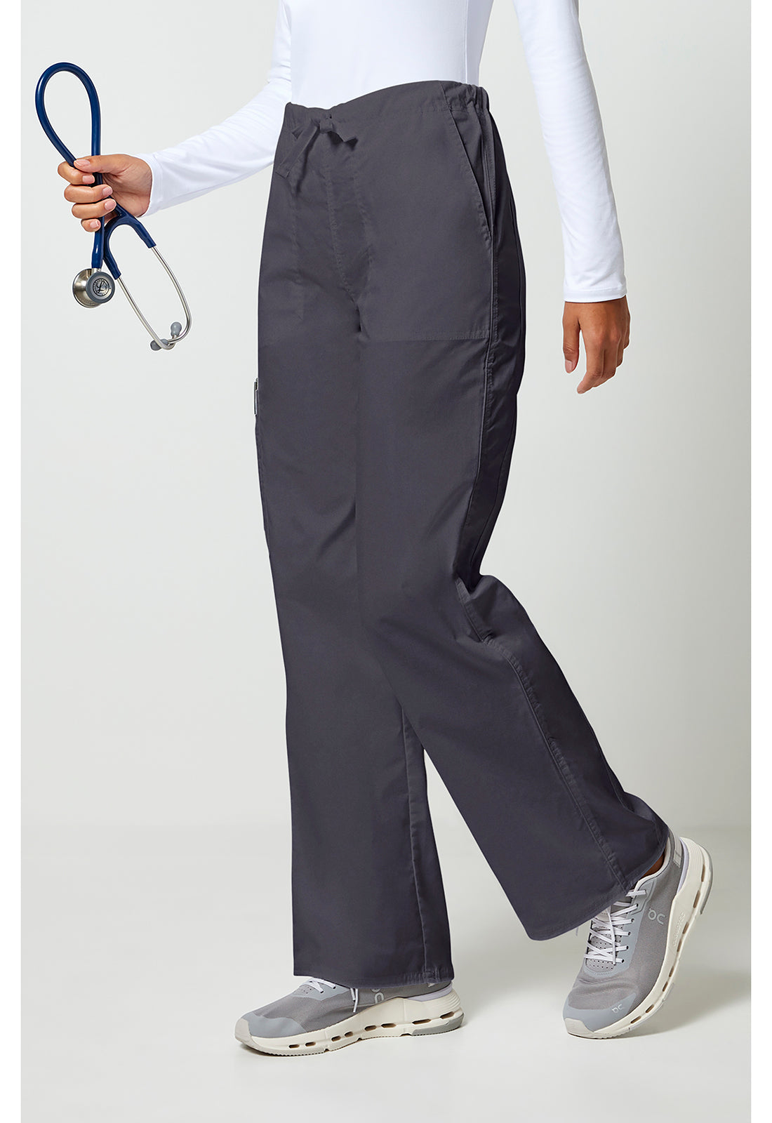 Workwear Core Stretch 4043 Unisex Unisex Drawstring Cargo Scrub Pants Pewter