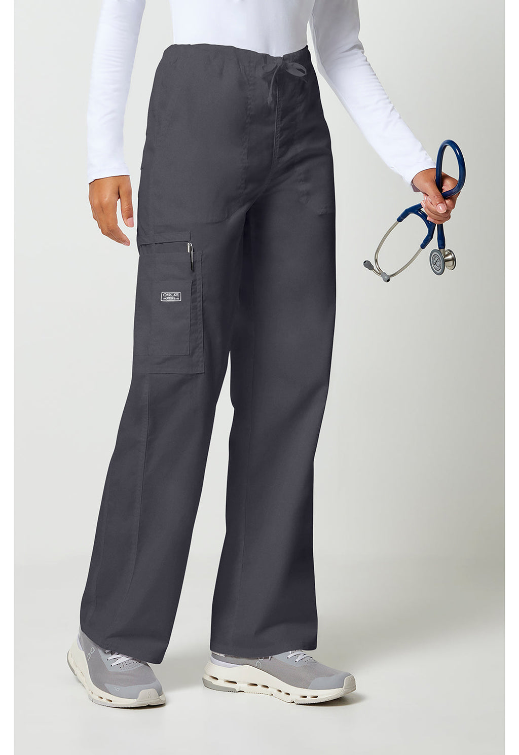 Workwear Core Stretch 4043 Unisex Unisex Drawstring Cargo Scrub Pants Pewter