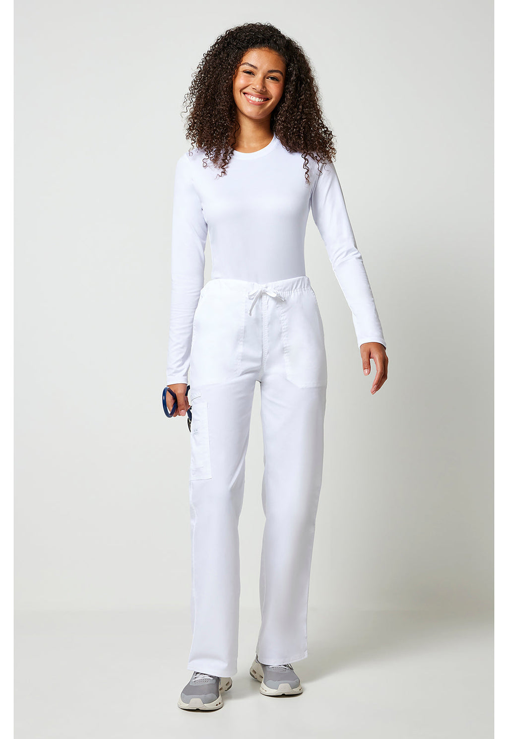 Workwear Core Stretch 4043 Unisex Unisex Drawstring Cargo Scrub Pants White