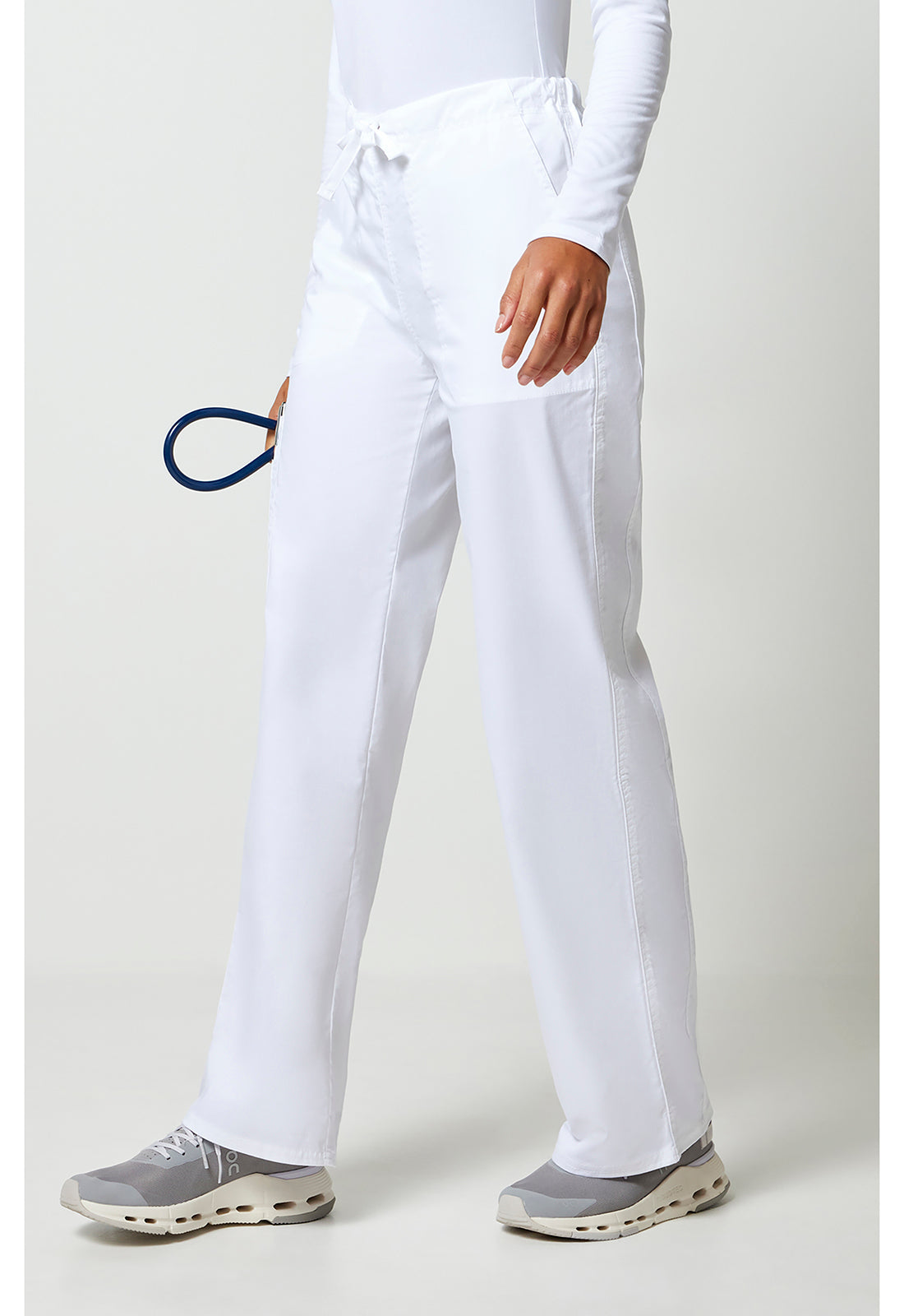 Workwear Core Stretch 4043 Unisex Unisex Drawstring Cargo Scrub Pants White
