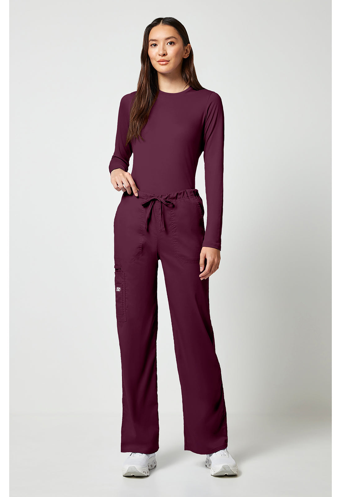 Workwear Core Stretch 4043 Unisex Unisex Drawstring Cargo Scrub Pants Wine