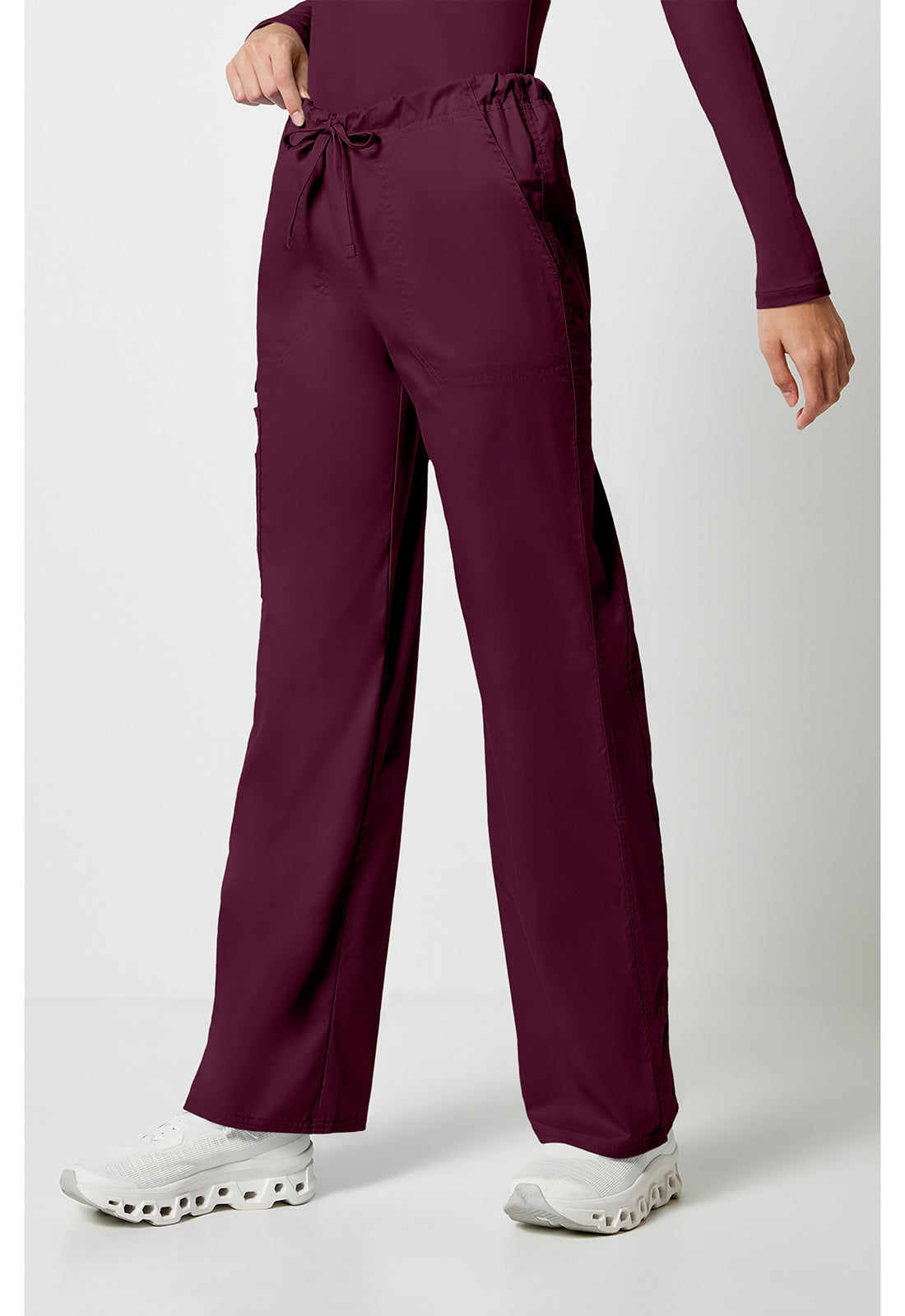 Workwear Core Stretch 4043 Unisex Unisex Drawstring Cargo Scrub Pants Wine