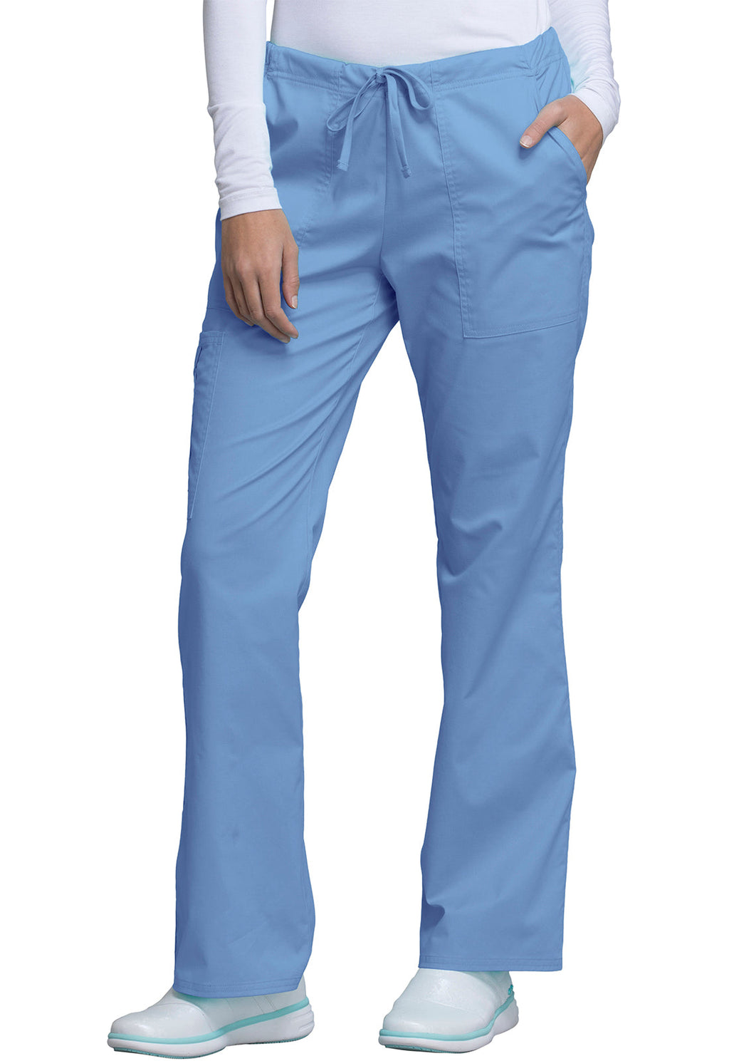 Core Stretch 4044 Mid Rise Drawstring Cargo Pants Ciel