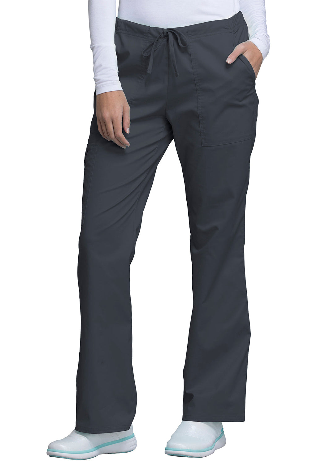 Core Stretch 4044 Mid Rise Drawstring Cargo Pants Pewter